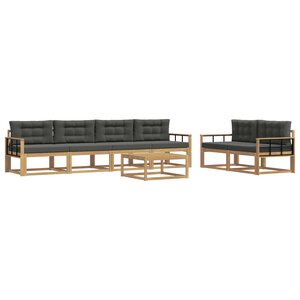 vidaXL Ensemble de canapés d'extérieur 6 pc Blanc et anthracite