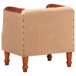 vidaXL Chaise cabriolet marron cuir véritable bois de manguier massif