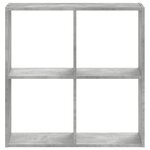 vidaXL Bibliothèque gris béton 68 5x32x68 5 cm bois d'ingénierie