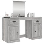 vidaXL Coiffeuse avec miroir sonoma gris 130x50x132 5 cm