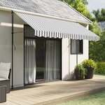 vidaXL Tissu de remplacement de cantonnière d’auvent anthracite blanc