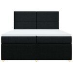 vidaXL Sommier à lattes de lit avec matelas Noir 200x200 cm Tissu