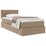 vidaXL Lit avec rangement et matelas Cappuccino 90 x 200 cm