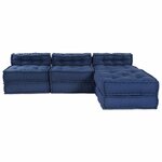 vidaXL Unité de canapé modulaire 4 Pièces Indigo Tissu