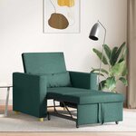 vidaXL Canapé-lit escamotable simple Vert foncé 90 x 165 x 87 cm tissu