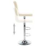 vidaXL Tabourets de bar lot de 2 crème similicuir