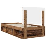 vidaXL Cadre de lit Bois ancien 90 x 190 cm Bois de pin massif