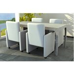 vidaXL Chaises à manger lot de 4 blanc similicuir