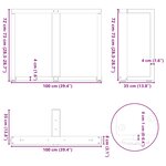 vidaXL Pieds de table à manger en forme de T  2 pièces  anthracite  100 x 35 x (72-73) cm  acier