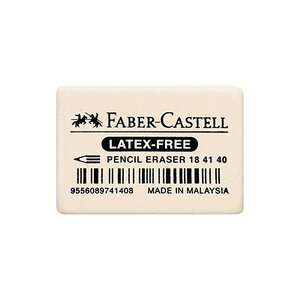 FABER-CASTELL 1 Gomme en caoutchouc 7041-40, blanc