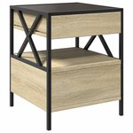 vidaXL Table de chevet avec LED infini chêne sonoma 40x40x51 cm