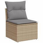 vidaXL Salon de jardin avec coussins 9Pièces mélange beige résine tressée