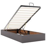VidaXL Cadre de lit ottoman avec matelas gris 90x200 cm similicuir