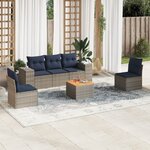 vidaXL Salon de jardin 6 Pièces avec coussins gris résine tressée