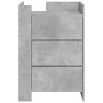 vidaXL Table de chevet gris béton 45x50x65 cm bois d'ingénierie