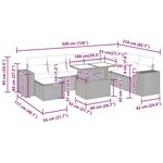 vidaXL Salon de jardin avec coussins 9Pièces marron résine tressée acacia