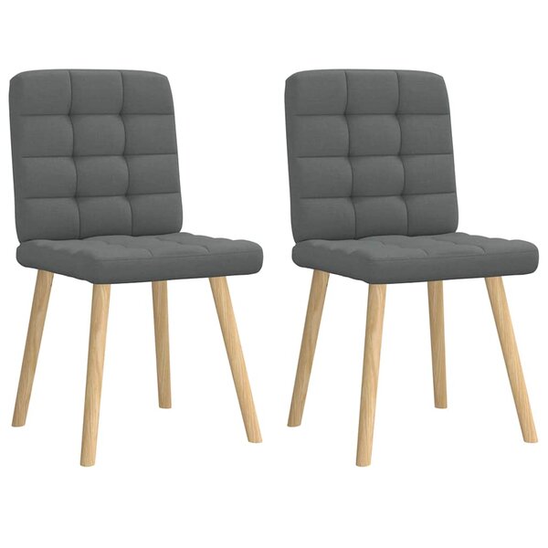 vidaXL Chaises à manger lot de 2 gris foncé tissu