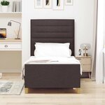 vidaXL Cadre de lit avec tête de lit Marron foncé 90 x 190 cm tissu