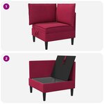 vidaXL Sofa avec rangement Bordeaux Velours