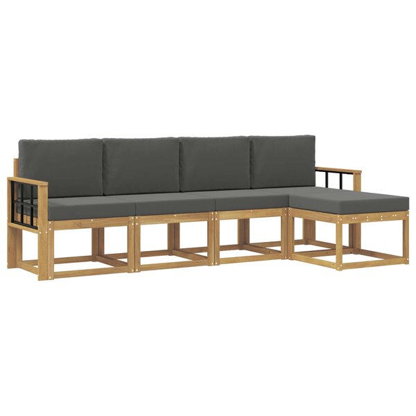 vidaXL Ensemble de canapés d'extérieur 5 pc Blanc et anthracite