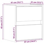 vidaXL Tables de chevet murales avec lumières LED 2 Pièces chêne fumé