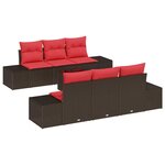 vidaXL Ensemble de canapé de jardin 7 Pièces Beige Rouge 55 x 55 x 37 cm
