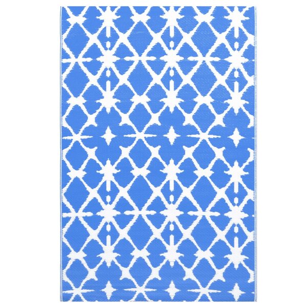 vidaXL Tapis d'extérieur Bleu et blanc 80x150 cm PP