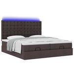 VidaXL Cadre de lit ottoman avec matelas marron foncé 180x200 cm tissu