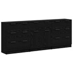 vidaXL Buffet 3 Pièces Chêne noir 181 x 30 x 70 cm Bois d'ingénierie