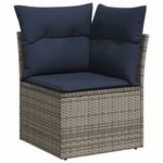 vidaXL Salon de jardin avec coussins 14 Pièces gris résine tressée