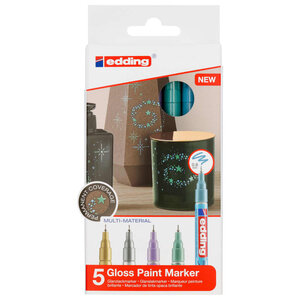 edding Marqueurs à peinture brillante 5 Pièces Multicolore 780