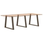 vidaXL Pieds de table à manger en forme de V 3 pièces Acier naturel 80 x (72-73 3) cm Acier