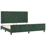 vidaXL Cadre de lit avec tête de lit Vert foncé 200x200 cm Velours