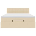 vidaXL Lit ottoman avec matelas crème 140x200 cm tissu