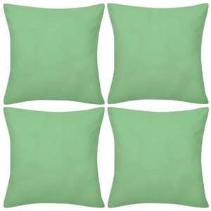 vidaXL Housses de coussin 4 Pièces Coton Vert pomme 40x40 cm