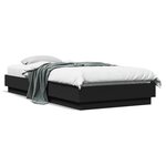 vidaXL Cadre de lit sans matelas noir 90x200 cm bois d'ingénierie