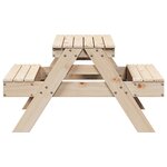 vidaXL Table de pique-nique pour enfants 88x97x52cm bois massif de pin