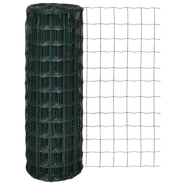 vidaXL Clôture euro Acier 10 x 1 2 m Vert