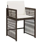 vidaXL Chaises de jardin avec coussins lot de 4 marron résine tressée