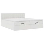 VidaXL Cadre de lit ottoman avec matelas blanc 160x200 cm similicuir