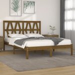 vidaXL Cadre de lit Marron miel Bois de pin massif 200x200 cm