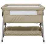 vidaXL Lit pour bébé avec matelas Taupe Tissu de lin