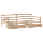 vidaXL Lit de jour avec tiroirs sans matelas 90x190 cm bois massif