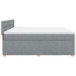 vidaXL Sommier à lattes de lit avec matelas Gris clair 180x200cm Tissu