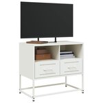 vidaXL Meuble TV blanc 68x39x60 5 cm acier