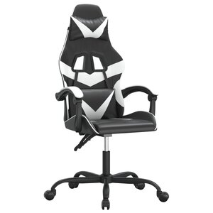 vidaXL Chaise de jeu Noir et blanc Similicuir
