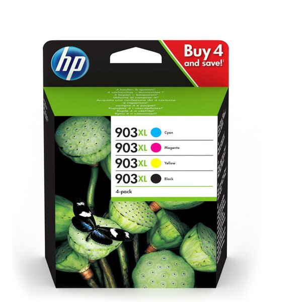 903xl cartouche d'encre authentique grande capacité pack 4 couleurs (3hz51ae) - noir  cyan  magenta  jaune (paquet 4 unités)