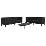 vidaXL Ensemble de canapé Chesterfield 2 Pièces noir similicuir
