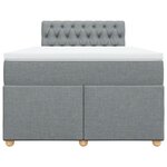 vidaXL Sommier à lattes de lit et matelas gris clair 120x190 cm tissu