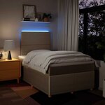 vidaXL Sommier à lattes de lit avec matelas crème 120x190 cm tissu